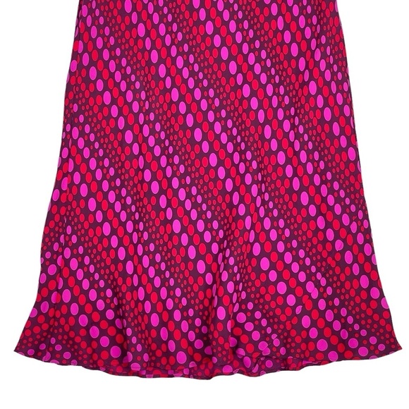 Boden Dress 12 LONG Vintage 90s Silk Maxi Slip Ruffle V Neck Sleeveless Pull On - Picture 3 of 12